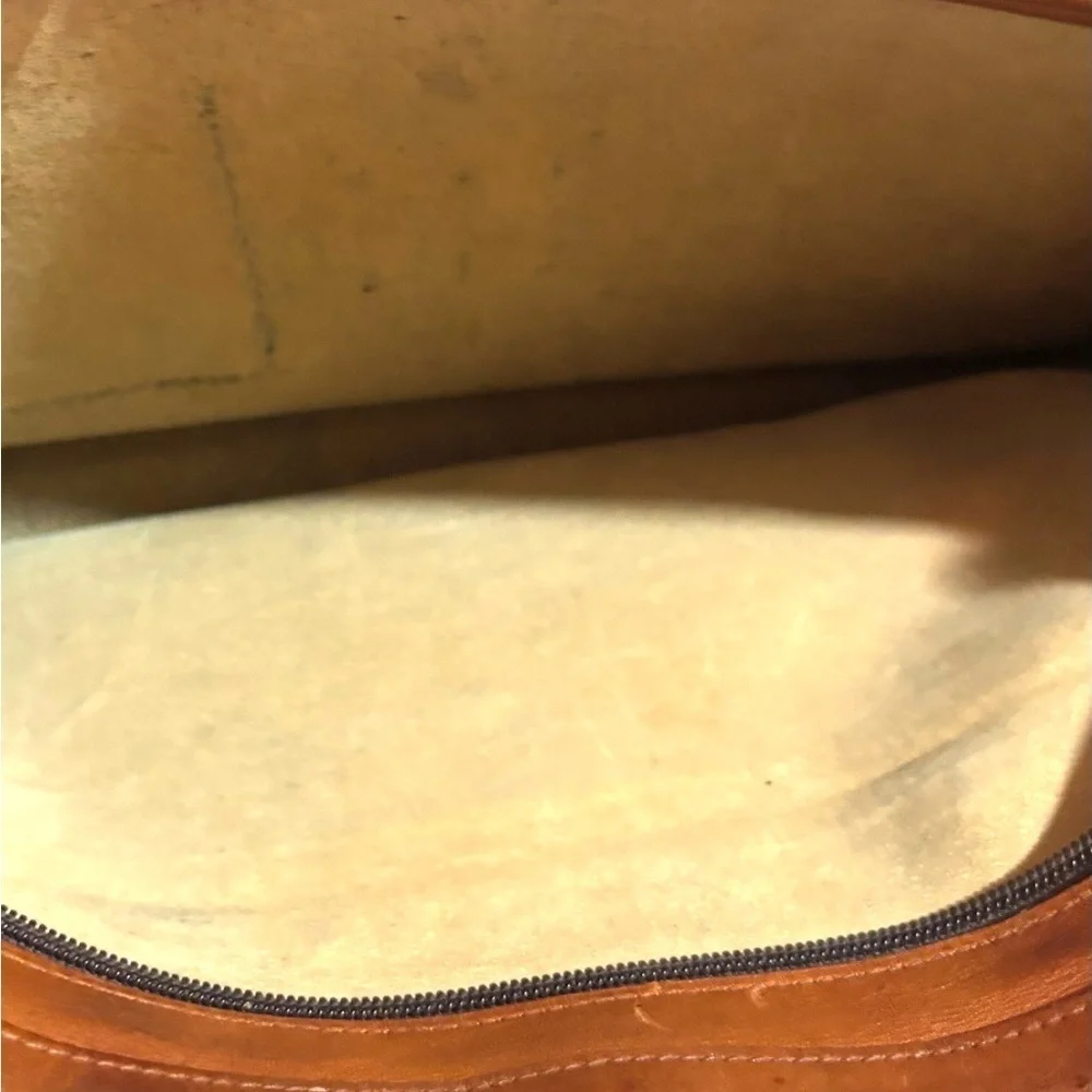 Vintage unisex Brown distressed Leather briefcase work travel Bag